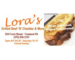 Loras Grilled Beef 'N' Cheddar and more